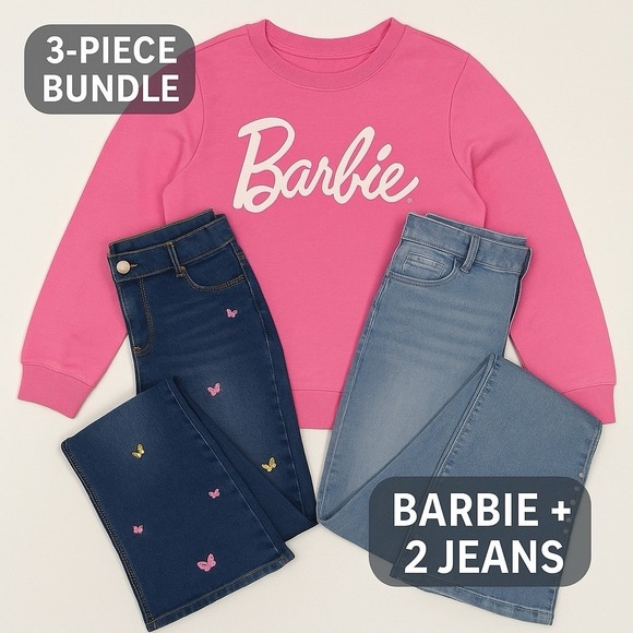 Girls Bundle XL 14/16 Plus Barbie Sweatshirt Wonder Nation & Thereabouts - Picture 1 of 16